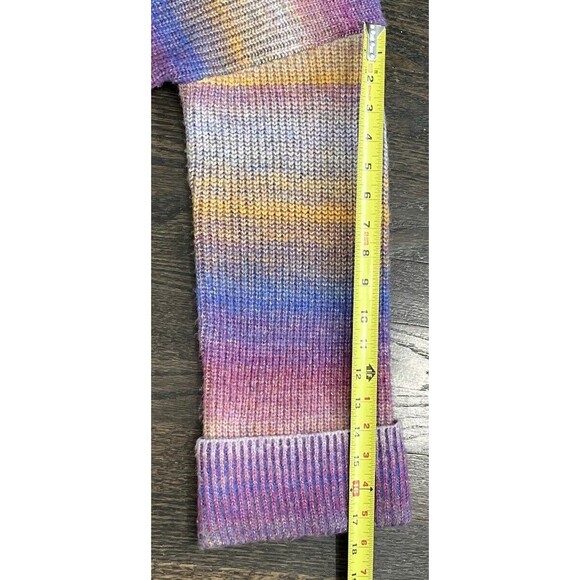 Wildfox Maverick Sweater Purple Rainbow Ombré Wool Blend Cropped Boxy - Picture 9 of 9